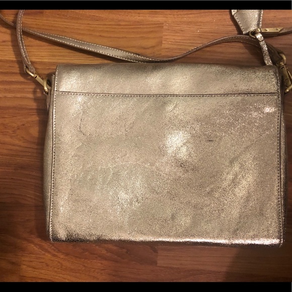 Tahari Gold Leather Crossbody - Picture 4 of 8